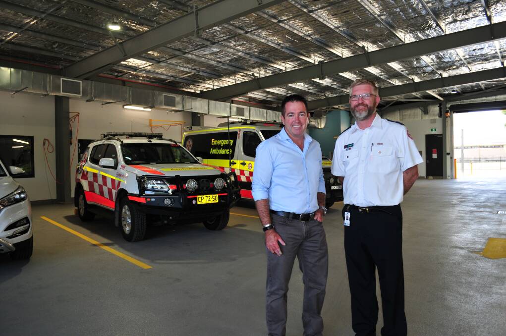 MILESTONE: Member for Bathurst Paul Toole, with Inspector Brad Porter, at the new ambulance station, which was handed over on Friday, to NSW Ambulance.