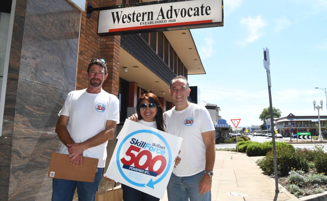 SKILLFORCE: Patrick Hoolihan, Millie Salyrosas and CEO Craig Randazzo, called into the Western Advocate as part of SkillForce 500.