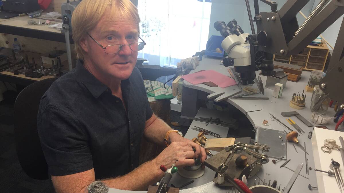 FAMILY BUSINESS: Shaun Miles in his workshop, at his new business Miles & Son Jewellery Studio.