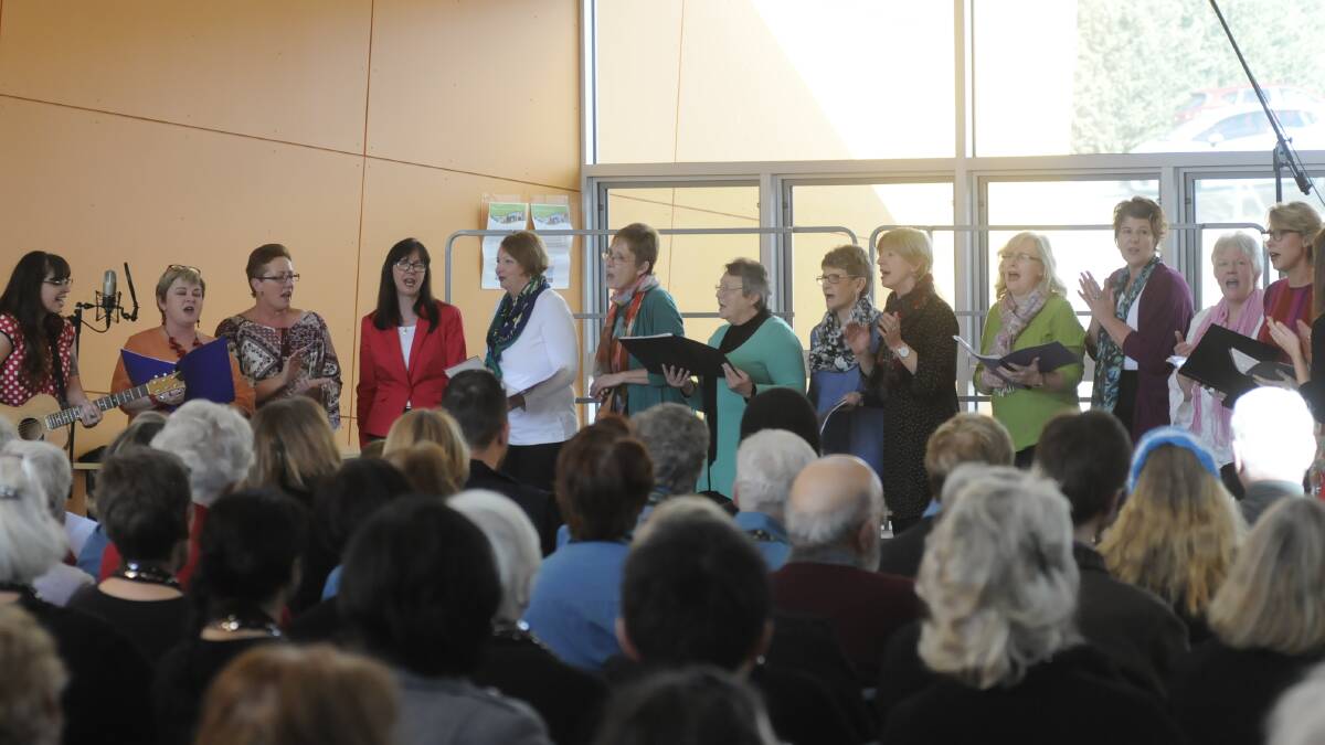 SNAPSHOT: Members of the Can Beltos group at the Bathurst Sings event on Sunday at the Flannery Centre. Photo:CHRIS SEABROOK 080617csing2