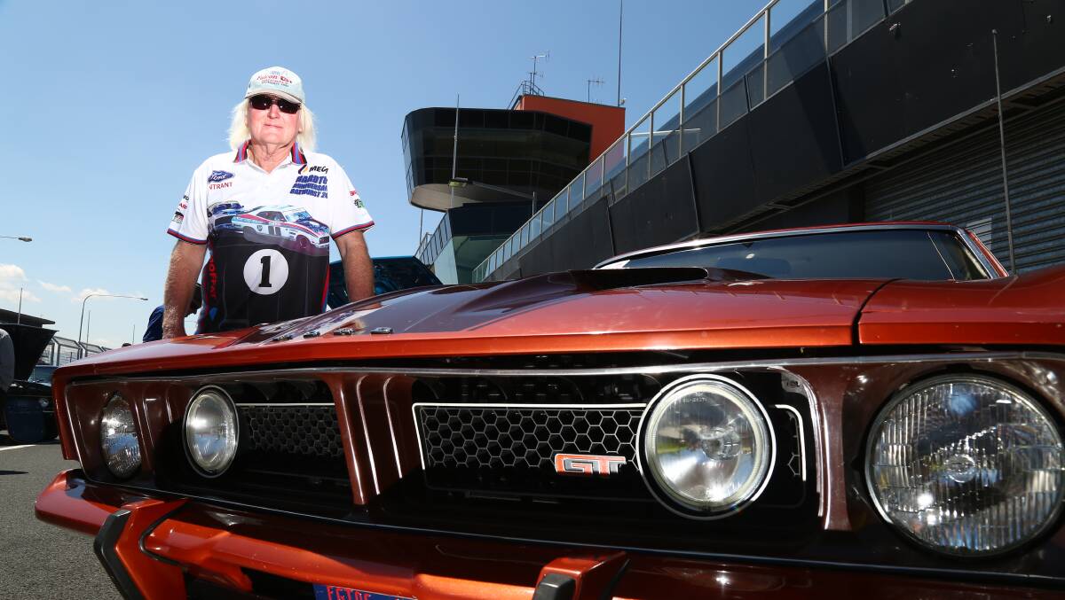 MUSCLE CAR: Kevin Green of Sydney, with his 1974 XB GT hard top Ford, which he's had for 30 years, and has its original tyres. Photo: PHIL BLATCH