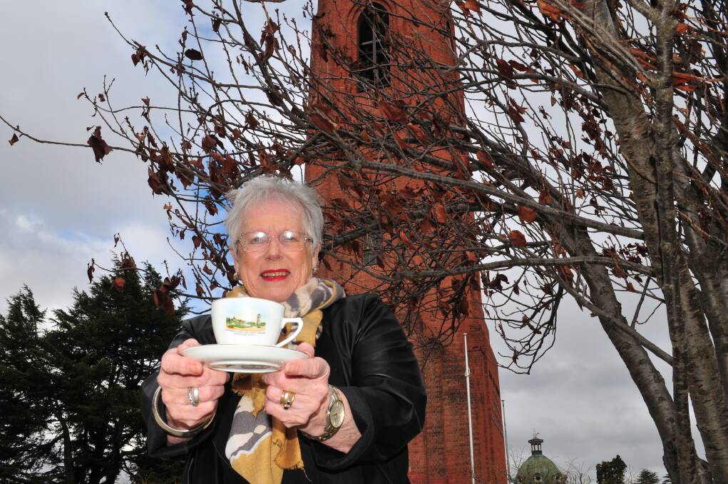 WELCOME GIFT: Cr Monica Morse, with her vintage tea cup she sourced online for the premier. Photo: Jacinta Carroll