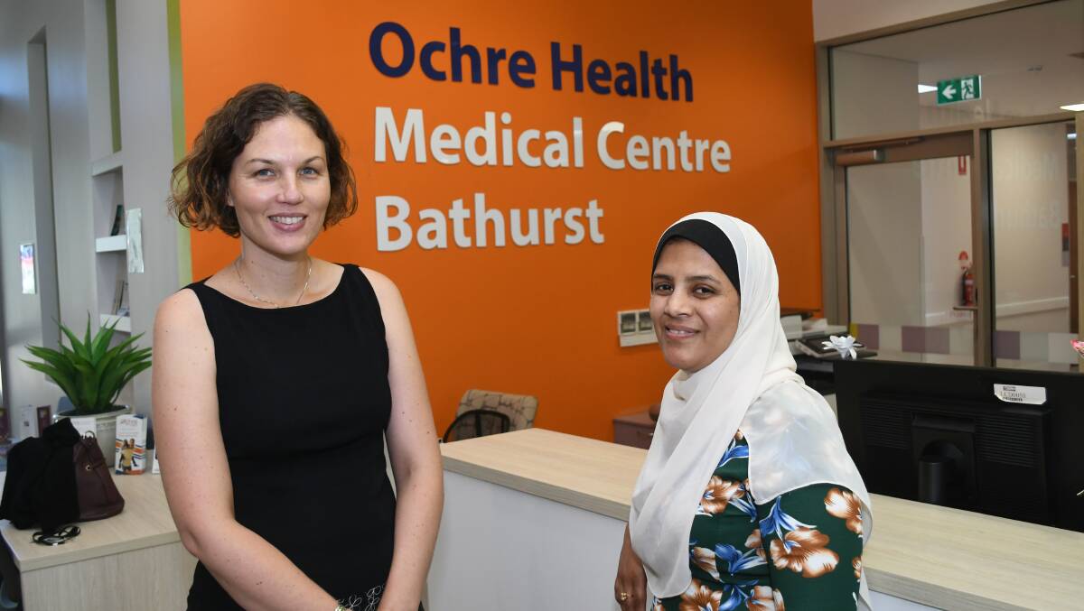 NEW TO TOWN: Dr Katrina Giskes with Dr Hajara Rashid at Ochre Health. Photo: CHRIS SEABROOK 021119cdoctrs