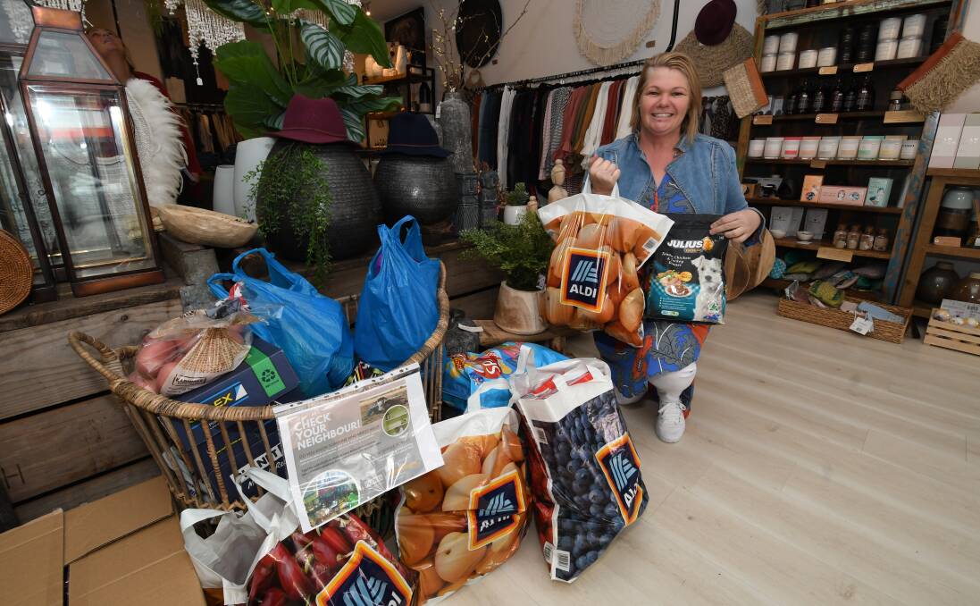 AMAZING COMMUNITY SUPPORT: Megan Fawkner with some of the donations, which can be left at DeJorja.