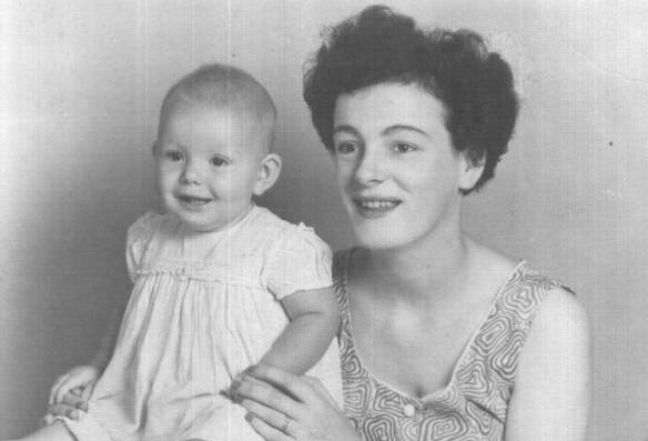 HAPPIER DAYS: Judith and baby Frances.