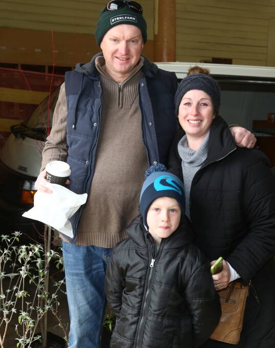 FAMILY DAY OUT: Darren, Rebecca and Ben Eardley enjoying a family morning out at the Farmers Markets on Saturday.
