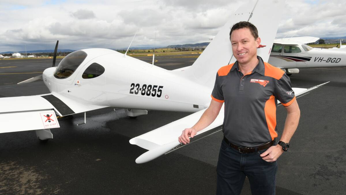 BRAND NEW: Learn 2 Fly CEO and pilot Ben Surawski with his new aircraft called a BRM Bristell. Photo: CHRIS SEABROOK 062320cairprt4