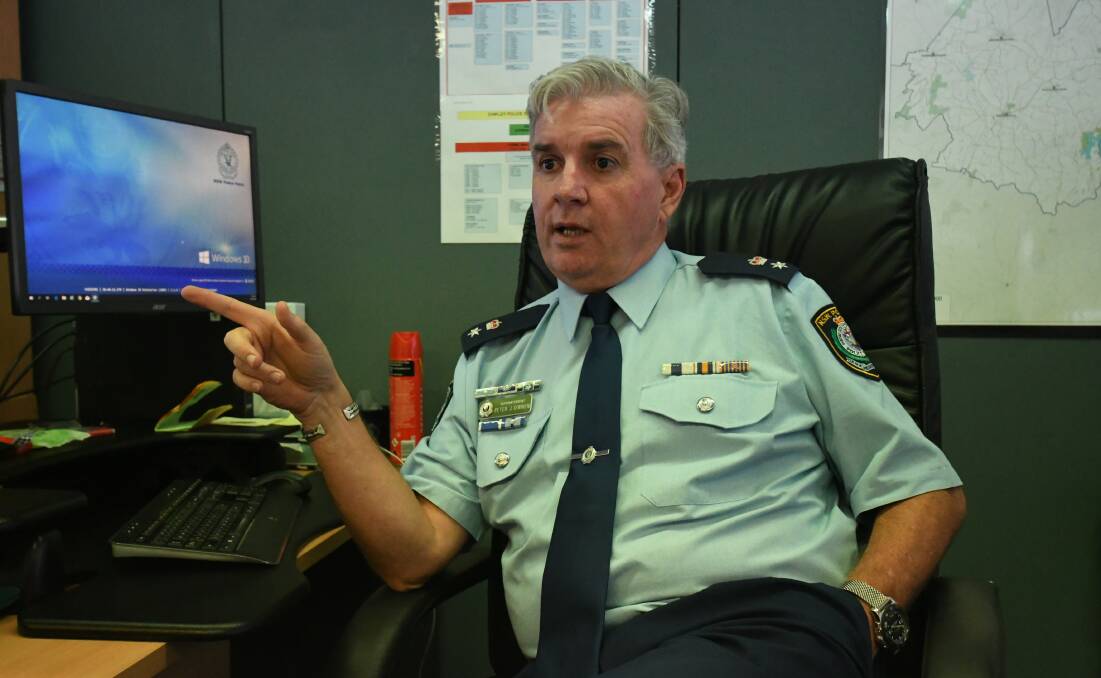 ON THE JOB: Supt Peter O'Brien, started in Chifley PD last month, but has along association with the city, including the Mt Panorama riots.