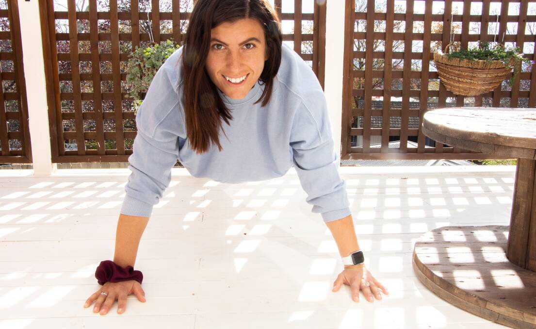 PUSH-UP CHALLENGE: Katie Long is joining thousands of Australians to help headspace promote mental health in May. Photo: SUPPLIED