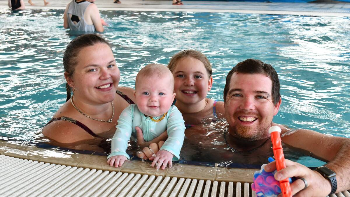 Belinda, Lydia, Charlie and Andrew Pickworth enjoying Australia Day at the pool. 