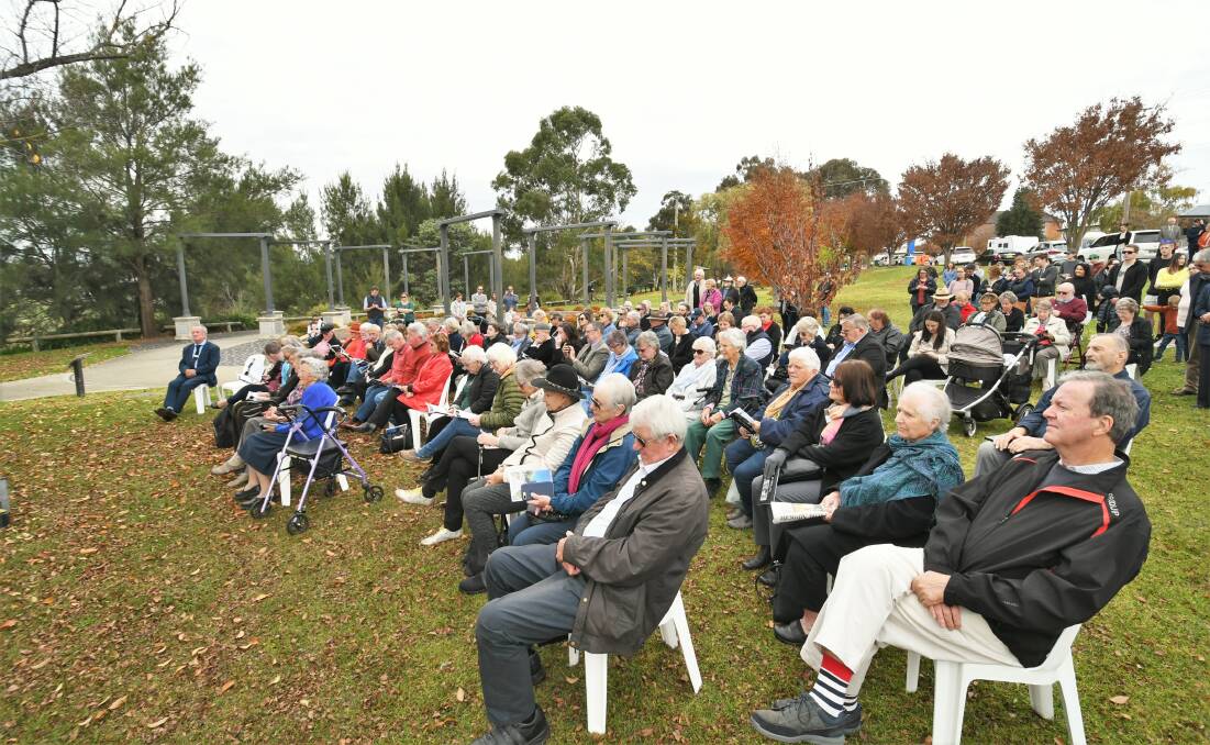 PROCLAMATION DAY: The crowd attending the Pillars of Bathurst ceremony on Sunday.