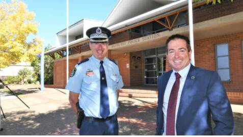 WORK BEGINS: Inspector Glenn Cogdell, with Member for Bathurst, Paul Toole, at the commencement of work at the station, last month.