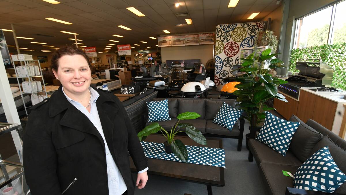 SPENDING TIME: Harvey Norman furniture and bedding manager Abbie Miller says sales have been strong, especially since the new financial year.