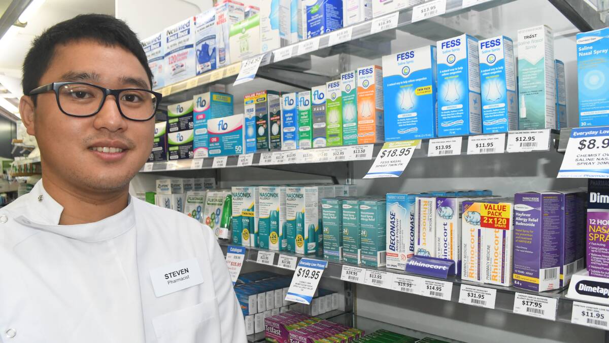 AIR QUALITY: Pharmacist Steven Yiv, from John Matthew's Chemist, said there has been an increase in demand for both ventolin and nasal sprays in recent times.