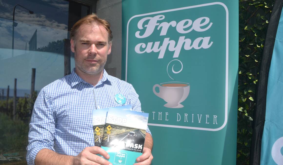 TABLELANDS SAFETY OFFICER: Andrew Cutts, at the 2019 phase launch for Free Cuppa for the Driver at Harvest Cafe, late last month.