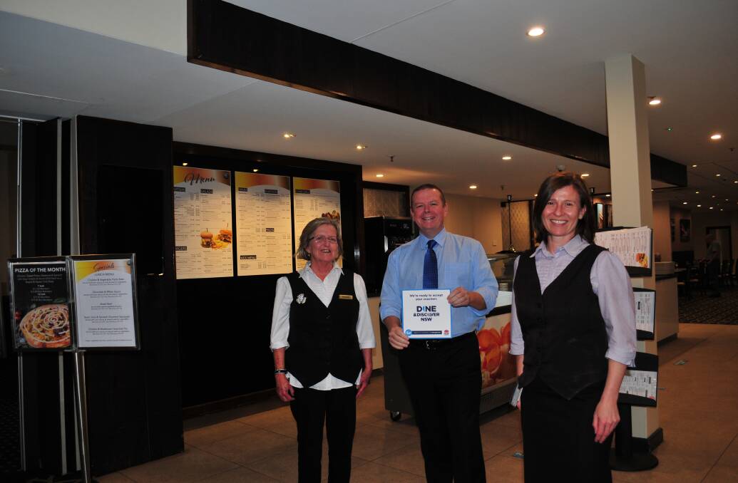 VOUCHERS WELCOME: Bistro operator Sharon Paterson with general manager Peter Sargent and marketing manager Janneke van der Sterren.