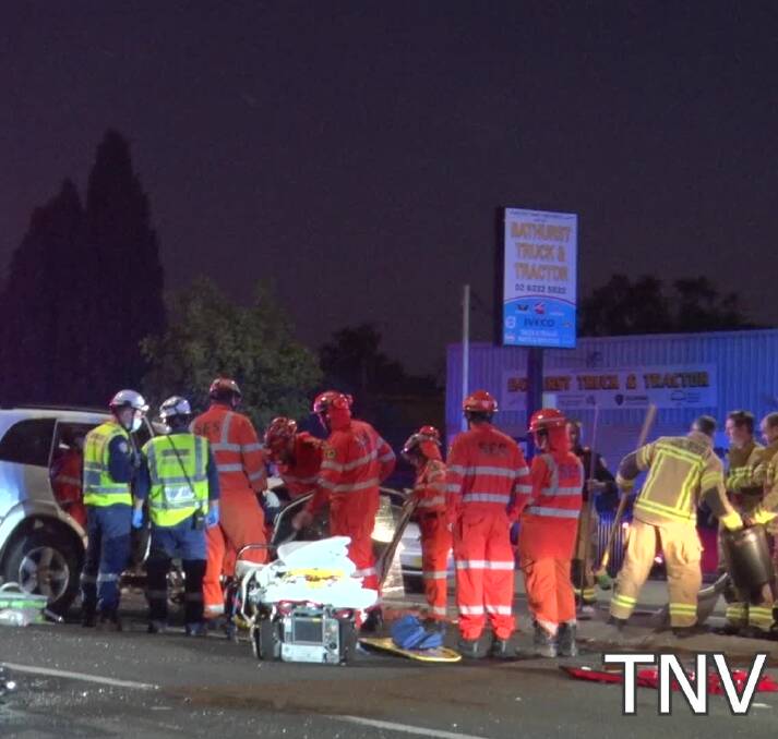 Driver, 70 taken to Orange Base Hospital following Friday night's crash. Photos courtesy of Top Notch Video.