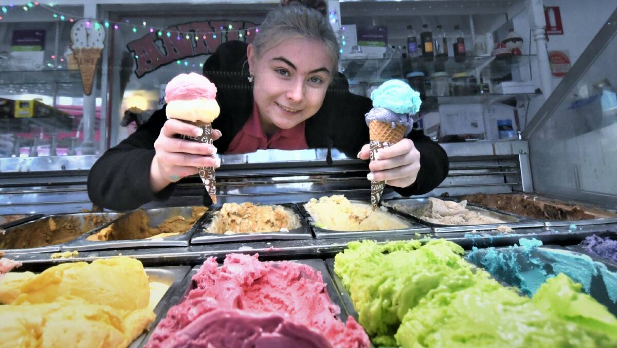 ALL YOU CAN EAT EVENT : Lucy Goodfellow at Annie's Ice Cream Parlour. Photo:CHRIS SEABROOK 061621cannies