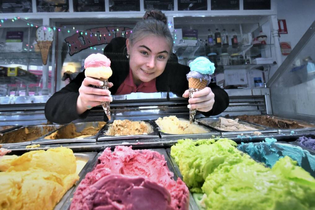 ALL YOU CAN EAT EVENT : Lucy Goodfellow at Annies Ice Cream Parlour. Photo:CHRIS SEABROOK 061621cannies