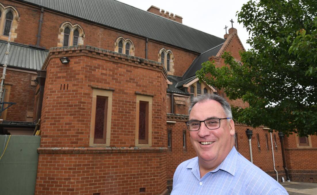 CONVERSATION: Tony Eviston, Chancellor, Catholic Diocese of Bathurst, is encouraging Catholics to have their say about the future of the church this weekend.  PHOTO: CHRIS SEABROOK 111418cchurch