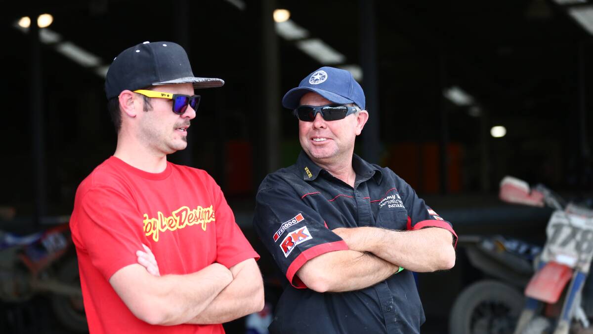 AT THE TRACK:Steve McDonald and Jason Pond at Long Track Masters event, Bathurst Showground.