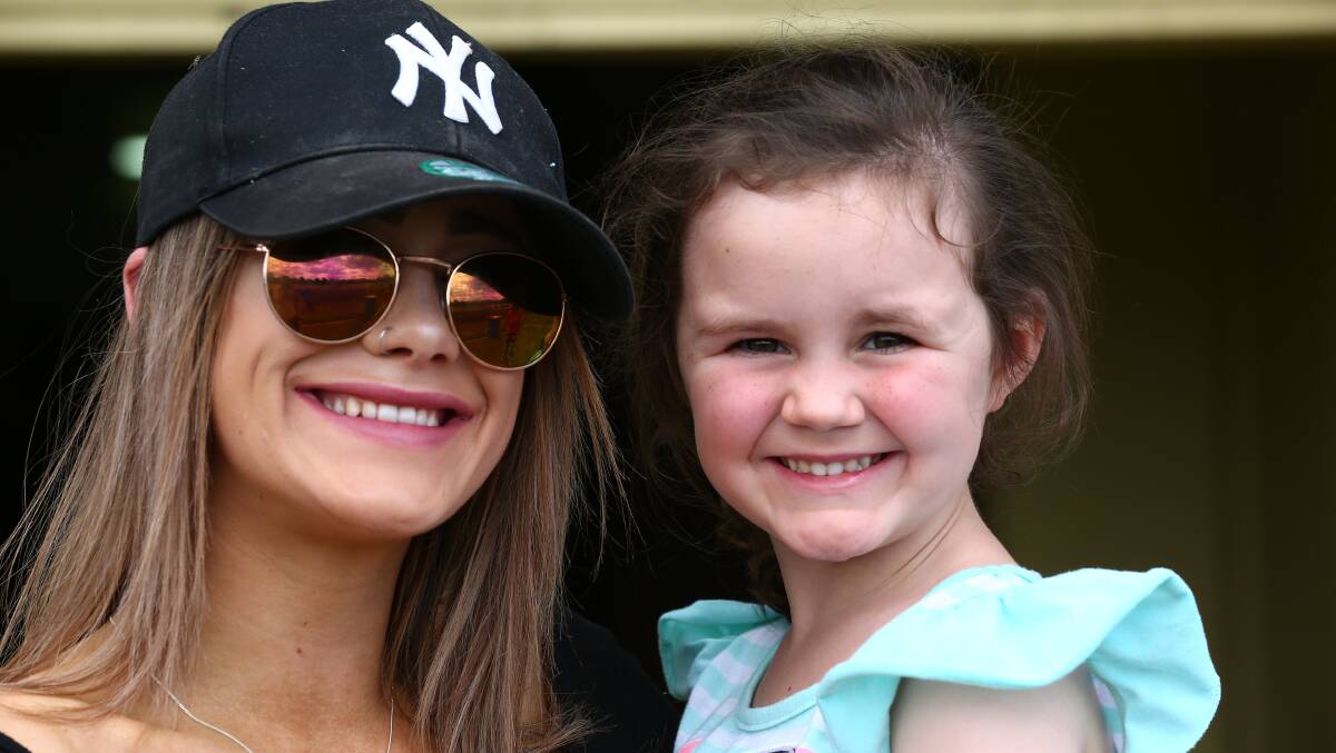 GREAT DAY: Hayley and Alexis Cheney were among the crowd at the Long Track Masters event, Bathurst Showground.