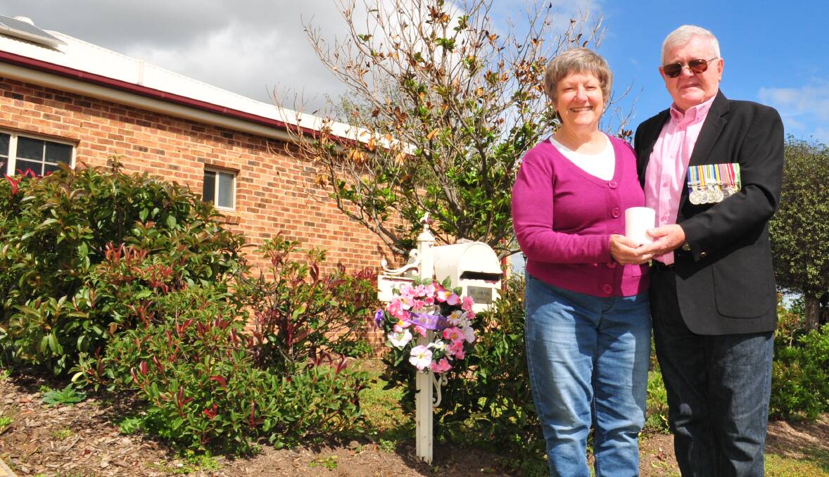 ANZAC DAY: Bev and David Mills will be among the Bathurst residents honouring servicemen and women at their letterbox on Anzac Day.