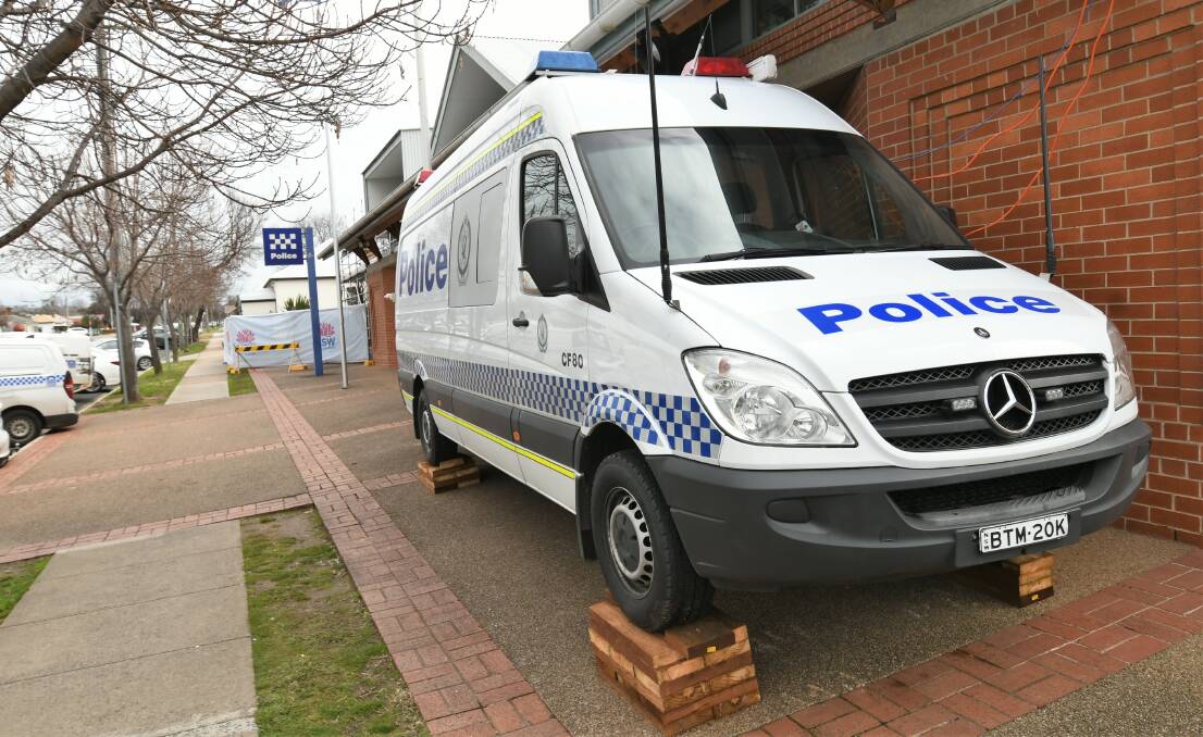 TEMPORARY POLICE STATION: The command bus is back in business after an issue with power last week. Photo: CHRIS SEABROOK.