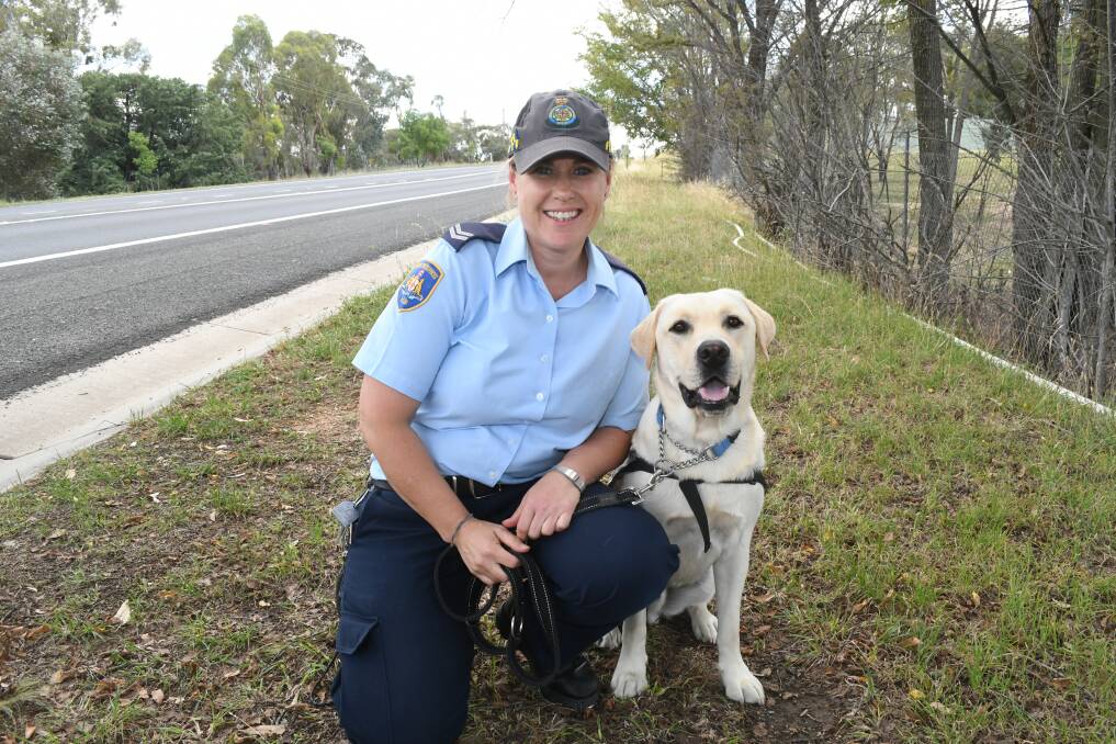 AUSTRALIA DAY AWARDS: Kylie Fogarty, with Gus, who is in training to be a Defence Community Dog, in the program run by Ms Fogarty, through Bathurst Jail.