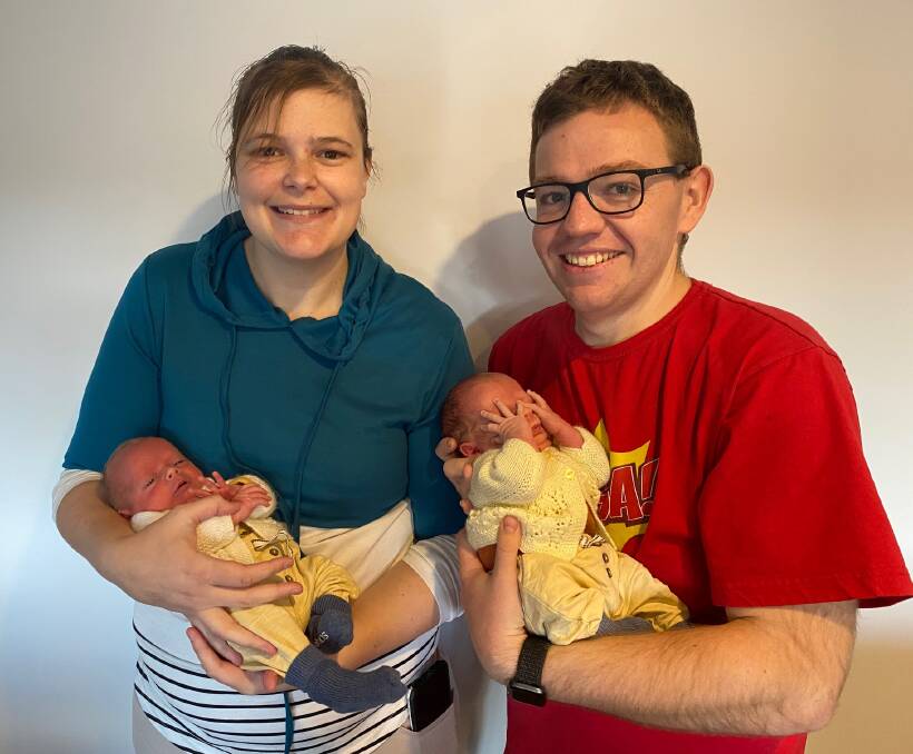 THANK YOU: Bathurst's Sarah and Dave Cox, pictured with their twin babies, Wesley and Wyatt, used Ronald McDonald House Orange.