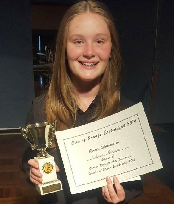 WINNERS ARE GRINNERS: Natalie Burgess following her success at the Orange Eisteddfod.