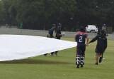 The covers being brought on at Wade Park on November 26 during the match between Western and Riverina. Picture by Carla Freedman