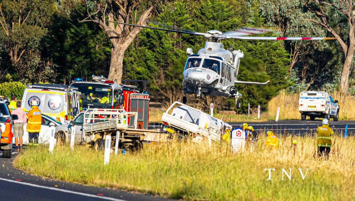 The scene of the crash on the Mitchell Highway near Molong. Picture by Troy Pearson/TNV. 