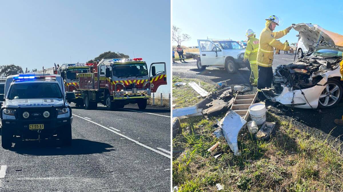 The scene of the crash on the Mitchell Highway. Picture by Orange Rural Fire Brigade.