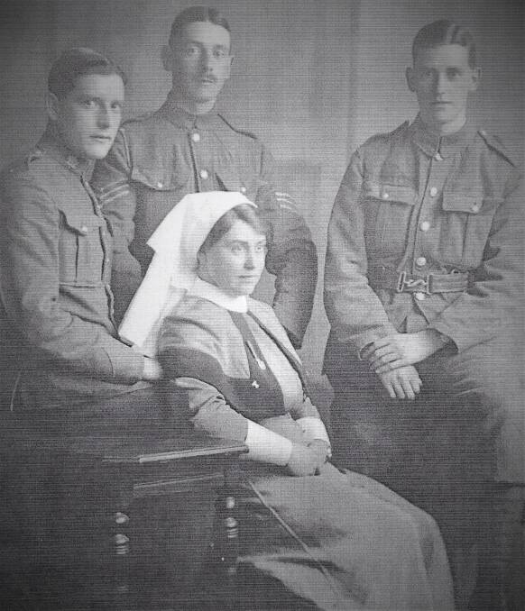 VALUABLE SERVICE: Mary Phillips Robertson with her three brothers who all served in World War 1. Nurse Robertson is the dedication for this year's Bathurst Cycling Club ANZAC Day Trophy.