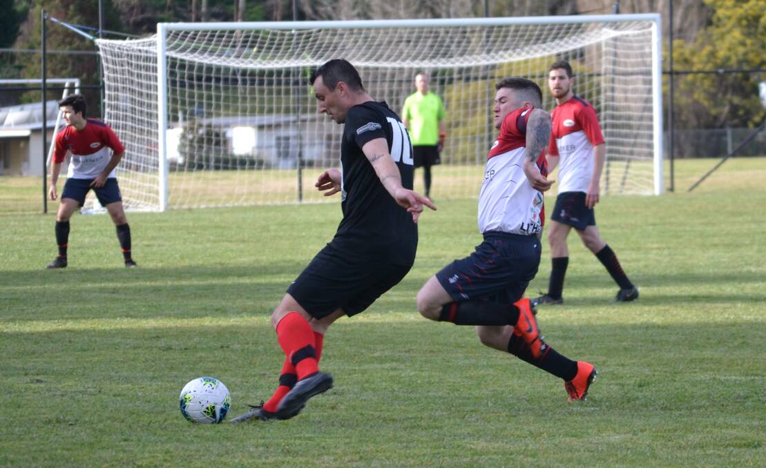 LATE EQUALISER: Panorama FC and Lithgow Workmans FC played out an entertaining 1-all draw on Saturday in their Western Premier League clash. Photo: CIARA BASTOW