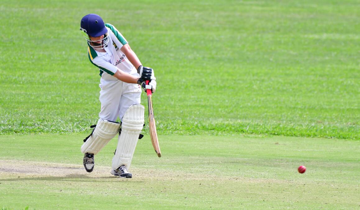 LANDSLIDE WIN: Calvin Windus and the Bathurst under 14s were far too good for Lithgow in a 10-wicket win. Bathurst have picked up two big victories to start their season after taking down Orange in round one. Photo: ALEXANDER GRANT
