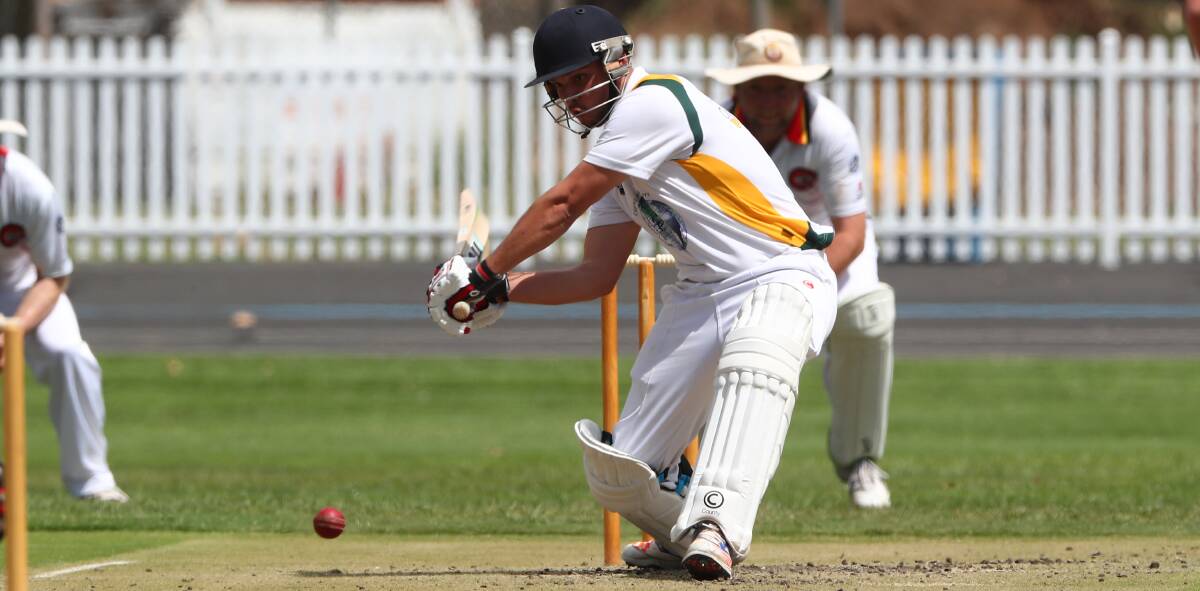 JUST A FEW MORE RUNS: The quest for a BDCA first grade finals spot came up agonisingly short for Scott Jablonskis and Centennials Bulls when they were beaten by ORC. Photo: PHIL BLATCH