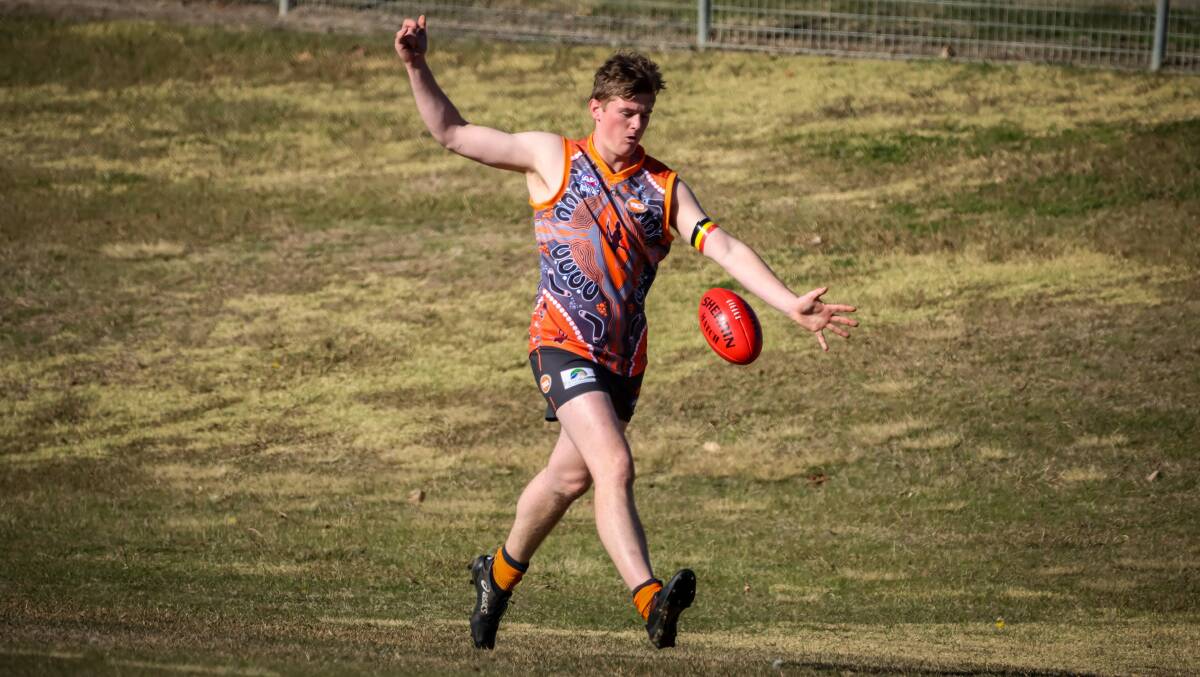 STAR OF THE SHOW: Sam Sloan kicked nine goals for the Bathurst Giants in their win over the Dubbo Demons. Photo: MY ACTION IMAGES