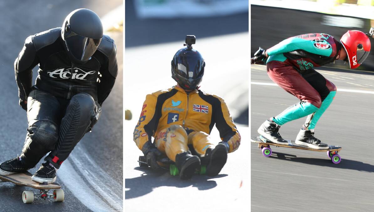 SPEED: Spectators were treated to an exciting weekend of skateboard and luge action at Newton's Nation at Mount Panorama. Photos: PHIL BLATCH