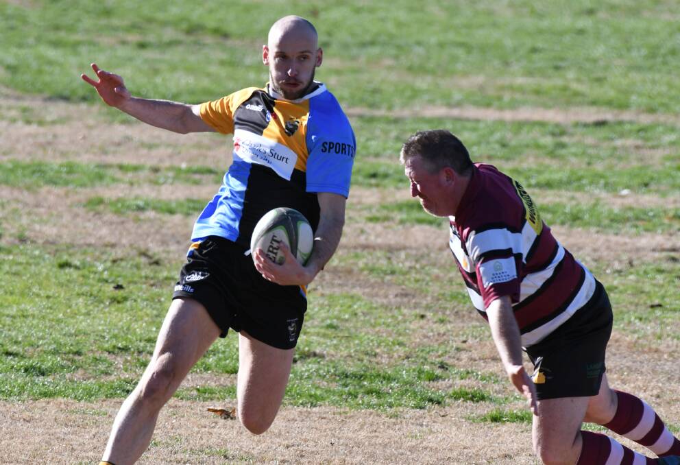 MAKING METRES: Harry Hunt is part of a runaway CSU backs unit, who have had no trouble racking up points across the New Holland Agriculture Cup. They face Mudgee Wombats this Saturday. Photo: CHRIS SEABROOK