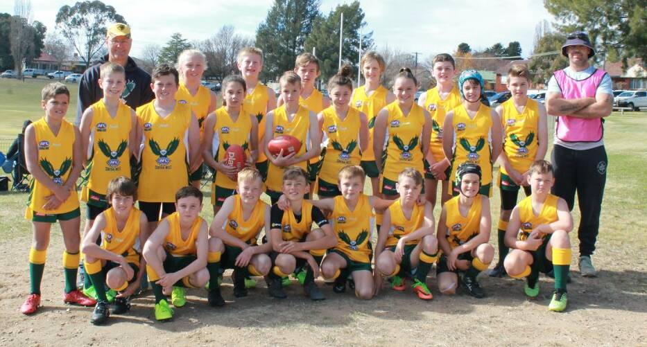 WHAT A GAME: The Central West under 12s played out a thriller against their Northern Riverina opponents on Saturday. Central West won the game at George Park by two points. Photo: AFL CENTRAL WEST FACEBOOK