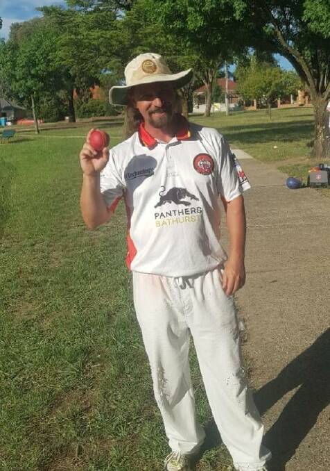 FOUR IN A ROW: Adrian Mielke holds the ball he used to take a double hat-trick during Saturday's game against Bushrangers. Photo: CONTRIBUTED