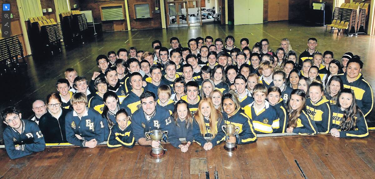 Bathurst High School's 2013 Astley Cup team celebrate their win.