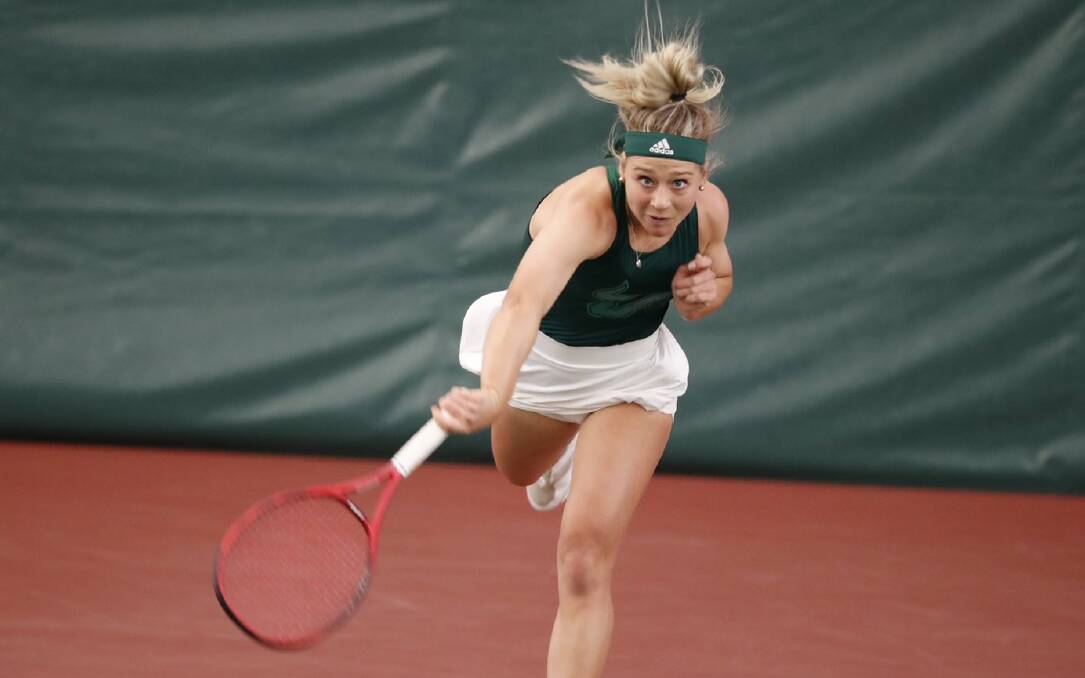 BIG PERFORMANCE: Grace Schumacher and her USF Bulls team had their great American Athletic Conference Tournament run come to an end on Friday last week. Photo: USF BULLS TENNIS