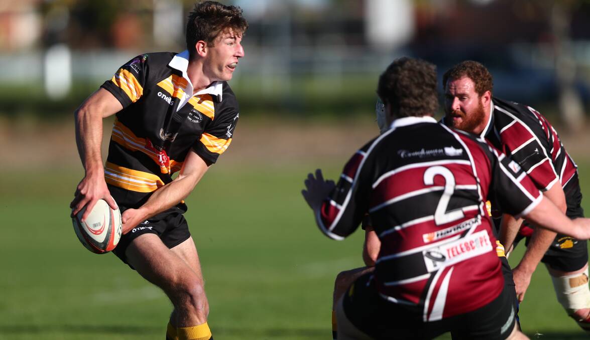 NOT ENOUGH: Lochie Robinson scored a hat-trick for CSU in their loss to the New Holland Agriculture Cup competition leaders, Narromine Gorillas. Photo: PHIL BLATCH