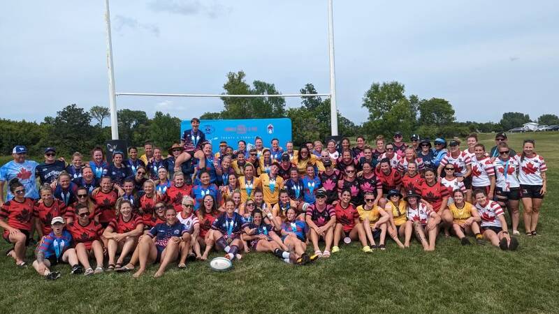 The entire World Police and Fire Games rugby contingent gather together for a photo. Picture supplied.
