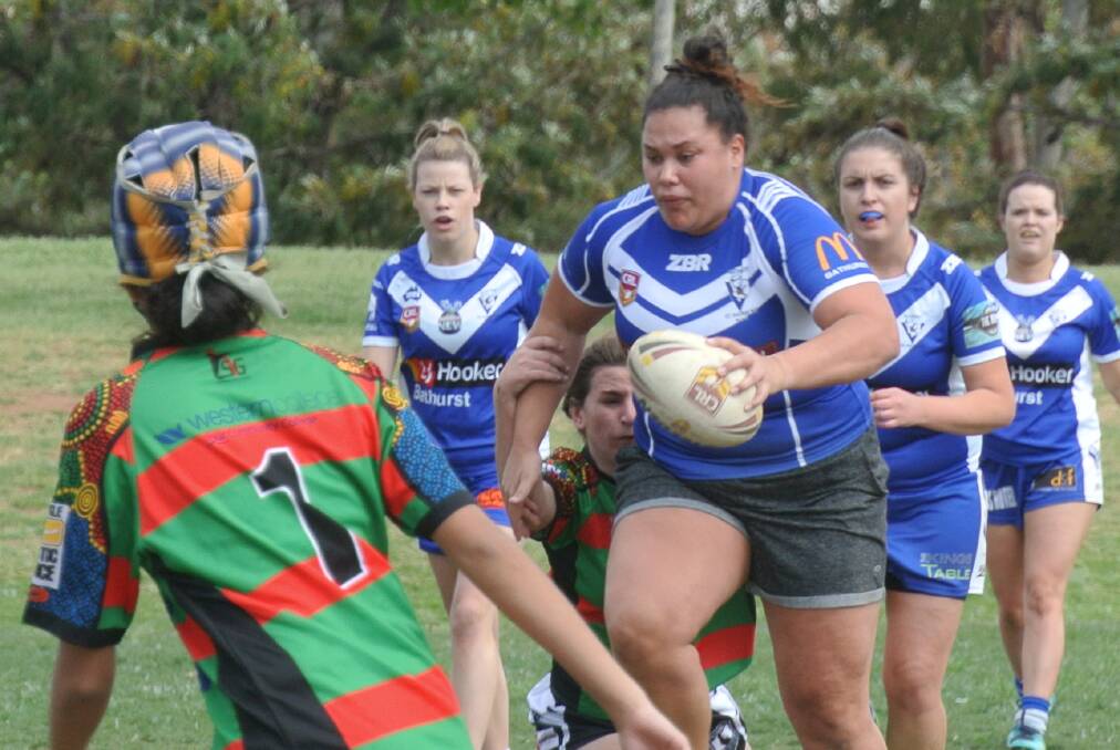 CLOSE MATCH: Haylee Lepaio scored for St Pat's in their 12-10 loss to Dubbo Westside. Photo: MARK RAYNER