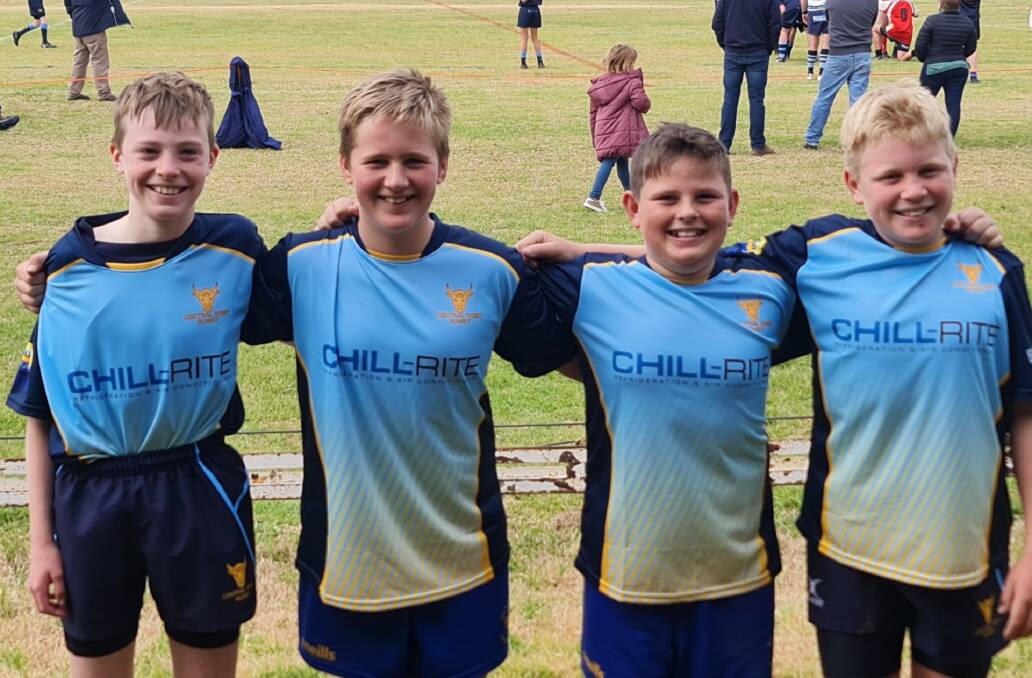 SUPER EFFORT: Will Curtin, Riley McNiven, Archie Lewis and Jock Robinson were the Bathurst Bulldogs juniors who took part in Sunday's trial matches for the Central West under 12s side. Photo: CONTRIBUTED
