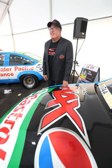 A PIECE OF HISTORY: Paul Morris next to the now famous Ford Performance Racing entry that saw him climb to the top of the Bathurst 1000 podium. Photo: PHIL BLATCH